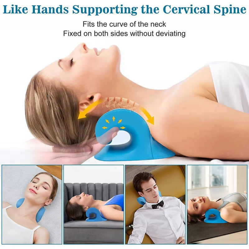 Neck Shoulder Stretcher Relaxer Cervical Chiropractic Traction Device Head Back Relaxer for Pain Relief Cervical Spine Alignment